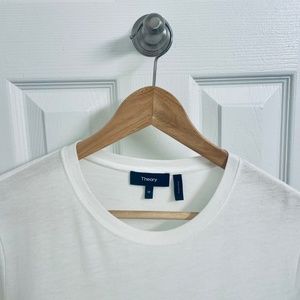 White Cropped Theory Tee Medium